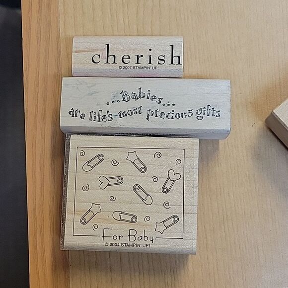 - Stampin Up lot of 9 Baby stamps and ink pad (set I) - Picture 2 of 6